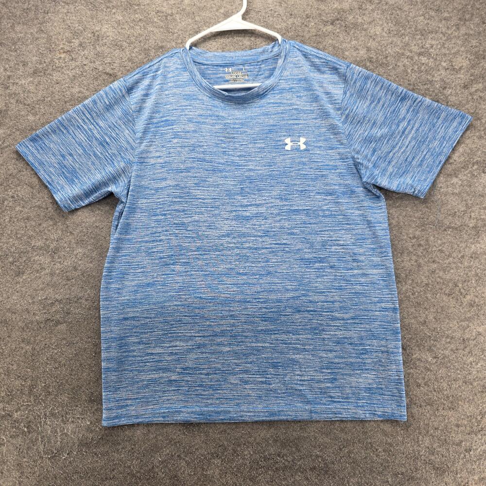 Under Armour Shirt Mens L Blue Short Sleeve Jersey Tagless Relaxed Fit